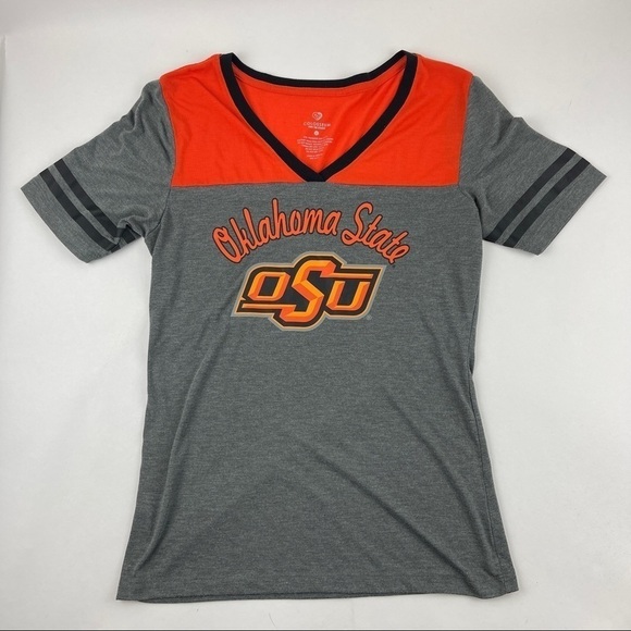 Colosseum Tshirt Womens Large Orange Gray OSU Oklahoma State Cowboys - Picture 1 of 7